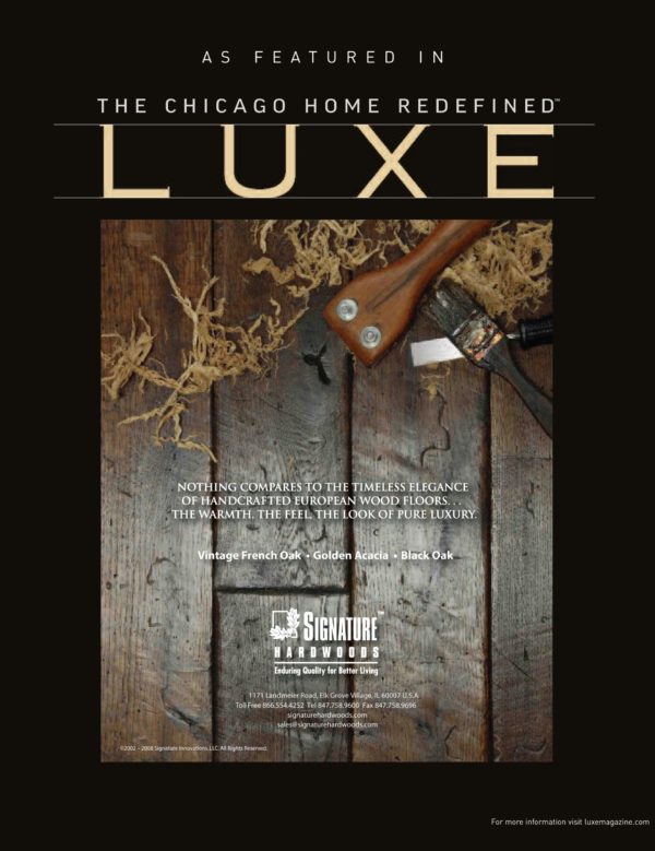 Advertisement as featured in the Chicago Home Redefined LUXE