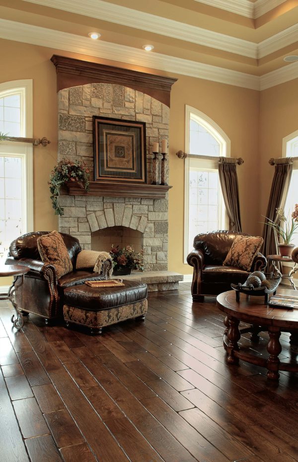 Signature Hardwoods' Wynstone Residence in our Vintage French Oak Victorian Collection Coffee Brown Color
