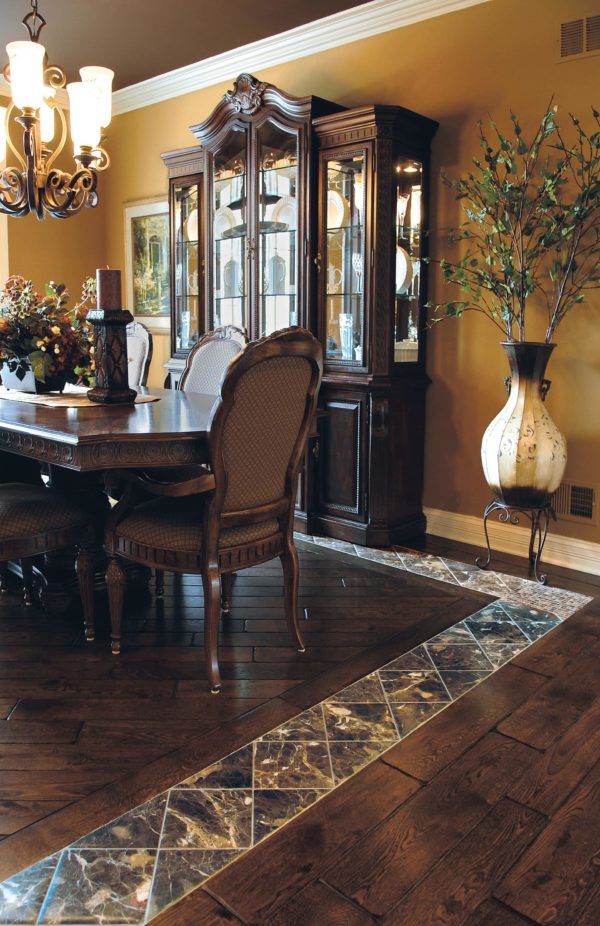 Signature Hardwoods' Wynstone Residence in our Vintage French Oak Victorian Collection Coffee Brown Color