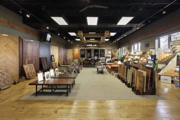 Signature Hardwoods' Showroom & Design Studio in our Vintage French Oak Victorian Collection Antique Color