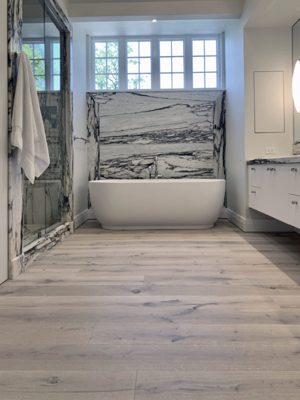 Signature Hardwoods' Glencoe Bath Residence in our Vintage French Oak DutchHaus Collection Silk Oxi Color
